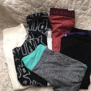 Bundle of leggings: Pink, American Eagle, Rue 21 +